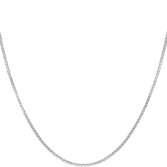 Jewelry - Sterling Silver Chain Necklace for Women Box 1mm Tarnish Resistant Responsibly S